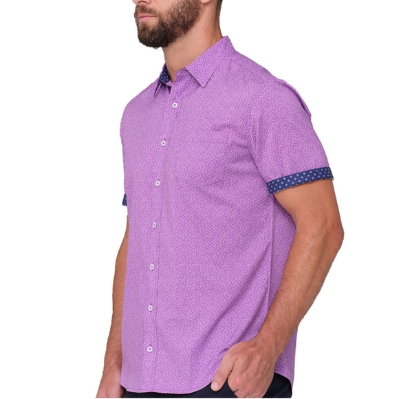 SOLD - Nick Graham Performance Stretch Sport Short Sleeve Woven Shirt - Picture 4 of 8